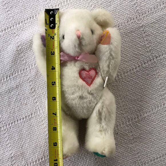 VTG Oriental Trading Co Valentine Bear Plush Poseable Conversation Hearts Rare - Picture 5 of 8